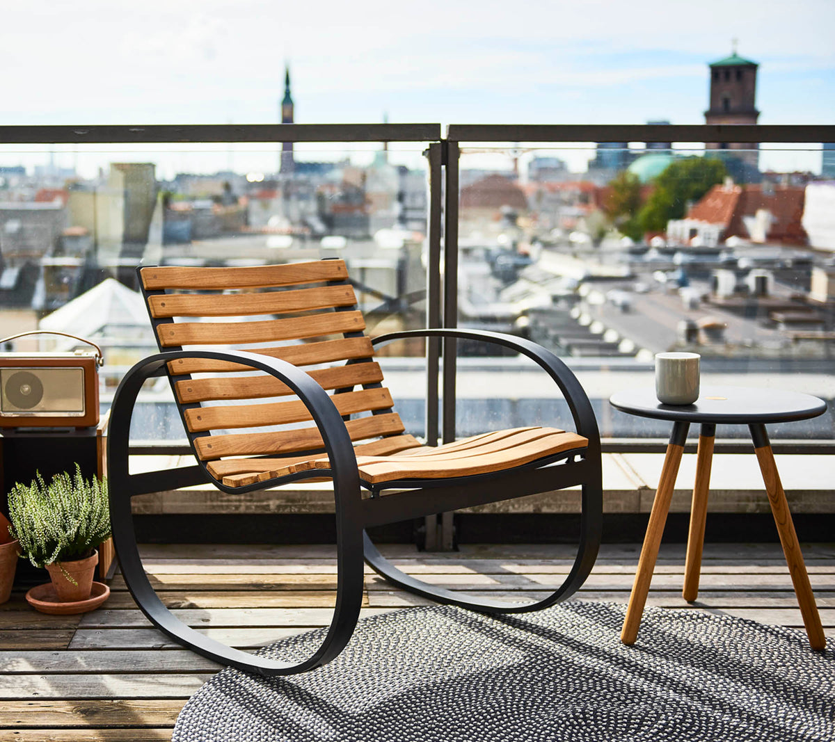 Parc rocking chair rocking chair by Cane-line, designed by Foersom & Hiort-Lorenzen MDD