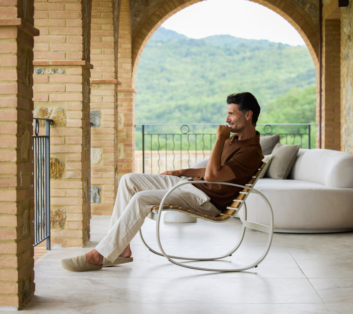 Parc rocking chair rocking chair by Cane-line, designed by Foersom & Hiort-Lorenzen MDD