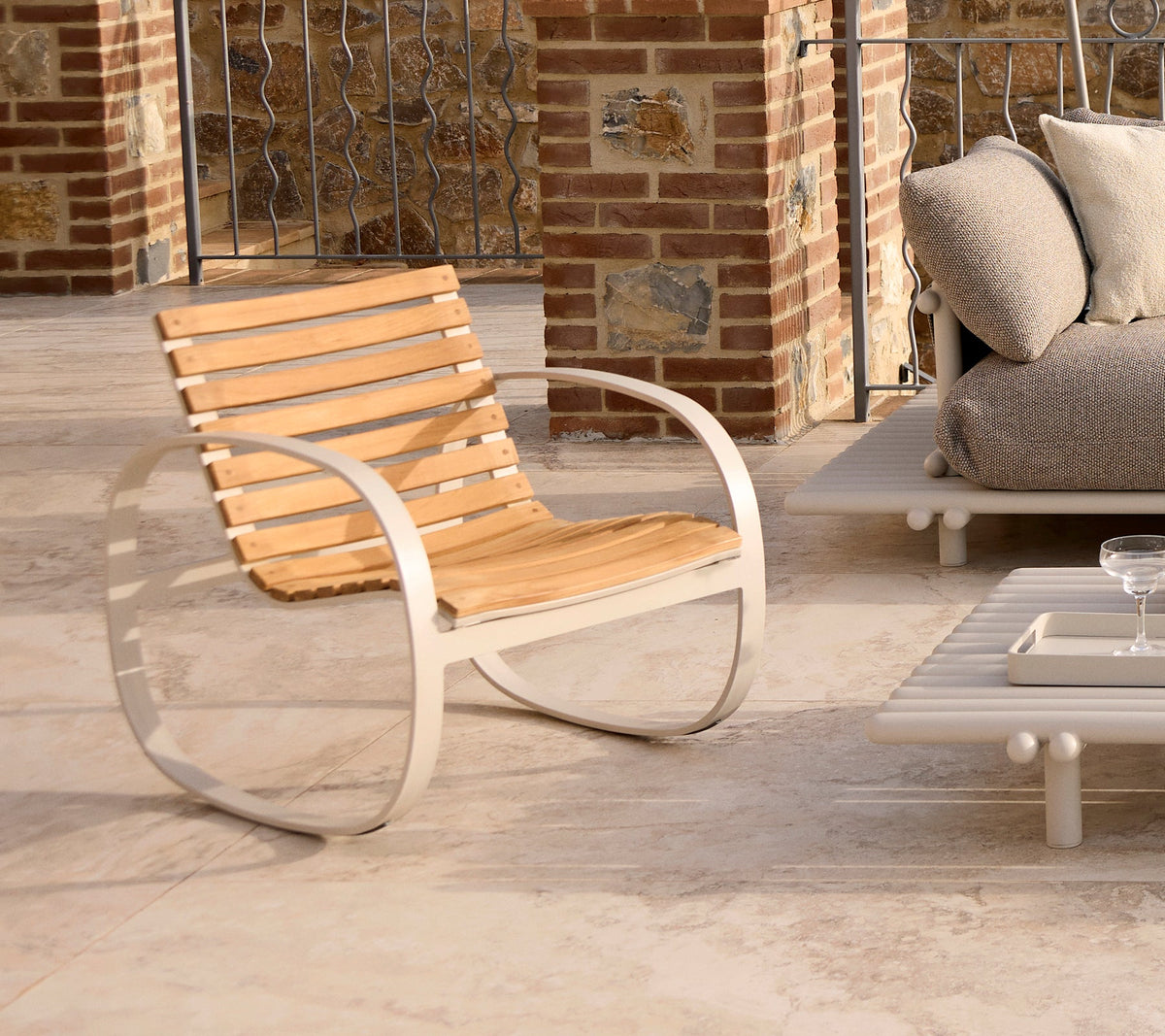 Parc rocking chair rocking chair by Cane-line, designed by Foersom & Hiort-Lorenzen MDD