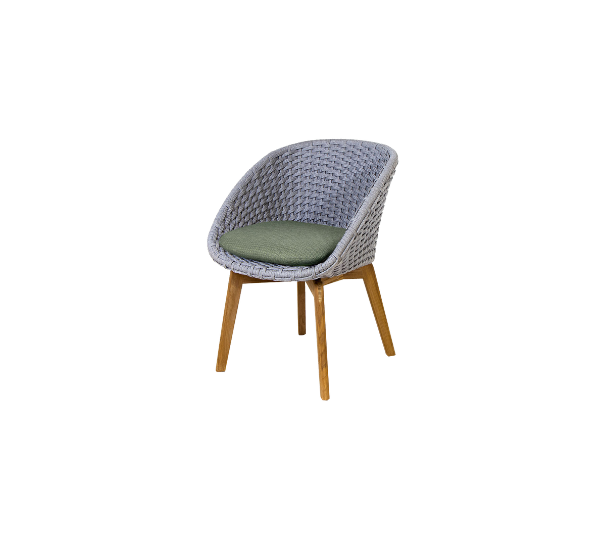 Peacock chair Light grey Soft Rope w/teak by Cane-line