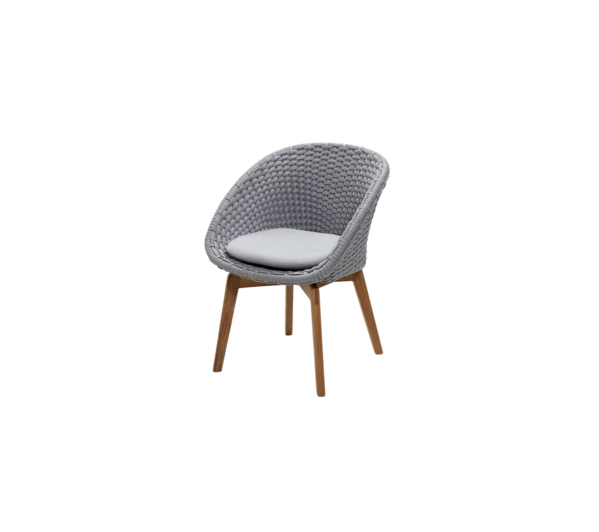 Peacock chair Light grey Soft Rope w/teak by Cane-line