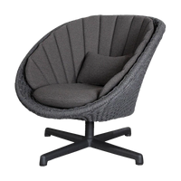 Peacock lounge chair with swivel aluminium base by Cane-line, designed by Foersom & Hiort-Lorenzen MDD