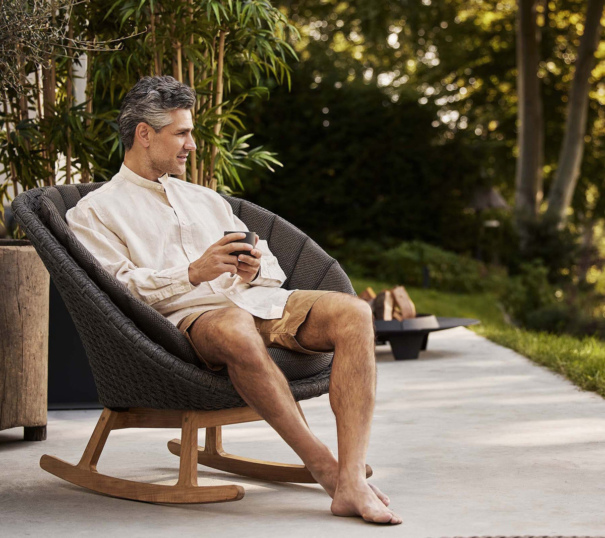 Peacock rocking chair lifestyle by Cane-line