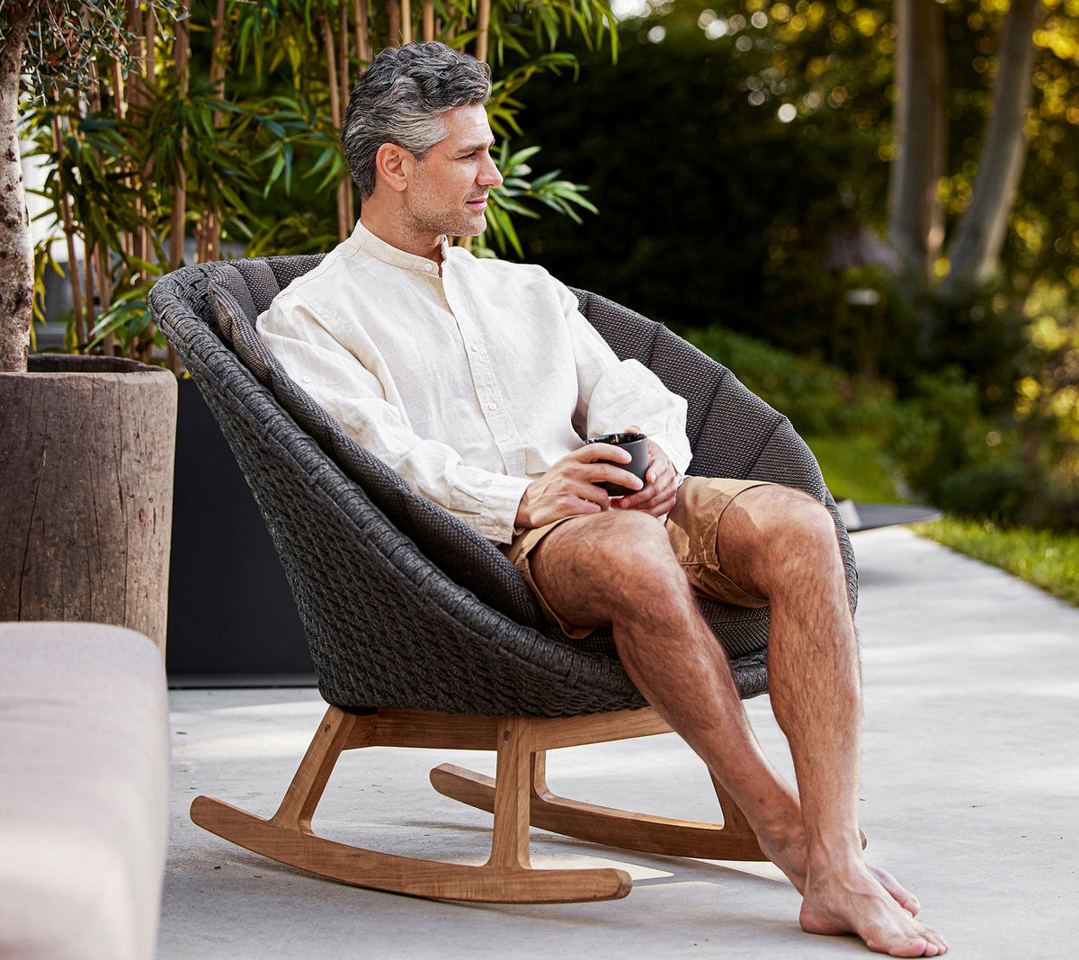 Peacock rocking chair lifestyle by Cane-line