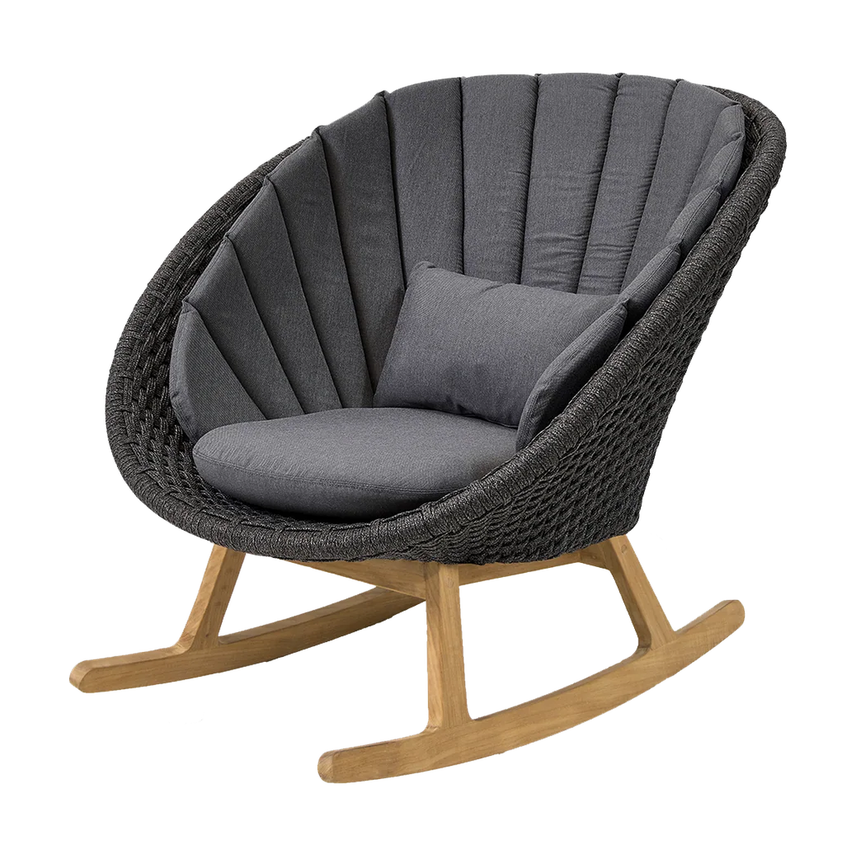 Peacock rocking chair by Cane-line, designed by Foersom & Hiort-Lorenzen MDD