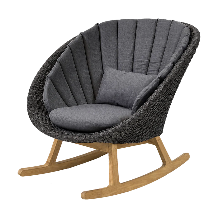 Peacock rocking chair by Cane-line, designed by Foersom & Hiort-Lorenzen MDD