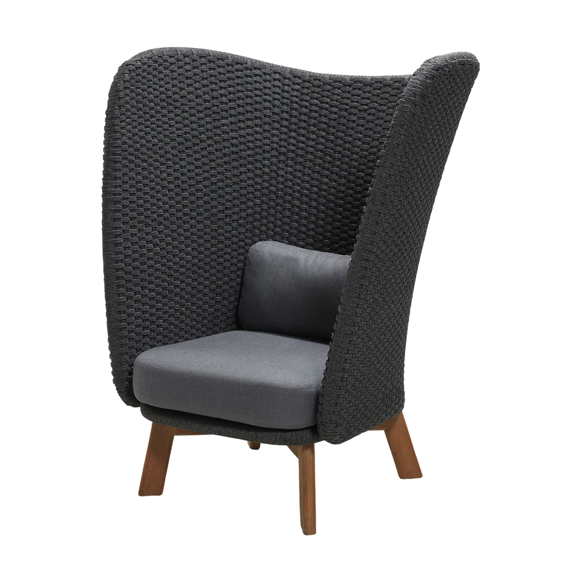 Peacock Wing highback chair by Cane-line, designed by Foersom & Hiort-Lorenzen MDD