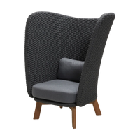 Peacock Wing highback chair by Cane-line, designed by Foersom & Hiort-Lorenzen MDD