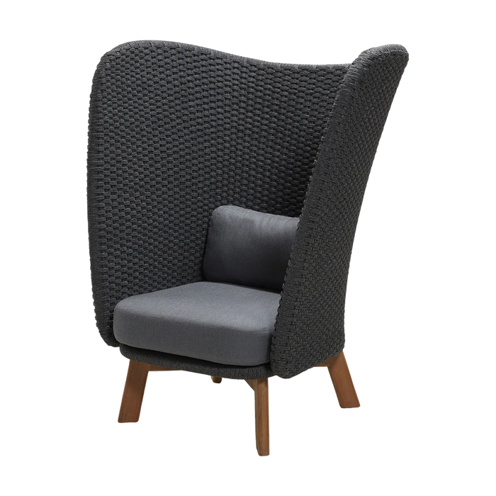 Peacock Wing highback chair by Cane-line, designed by Foersom & Hiort-Lorenzen MDD