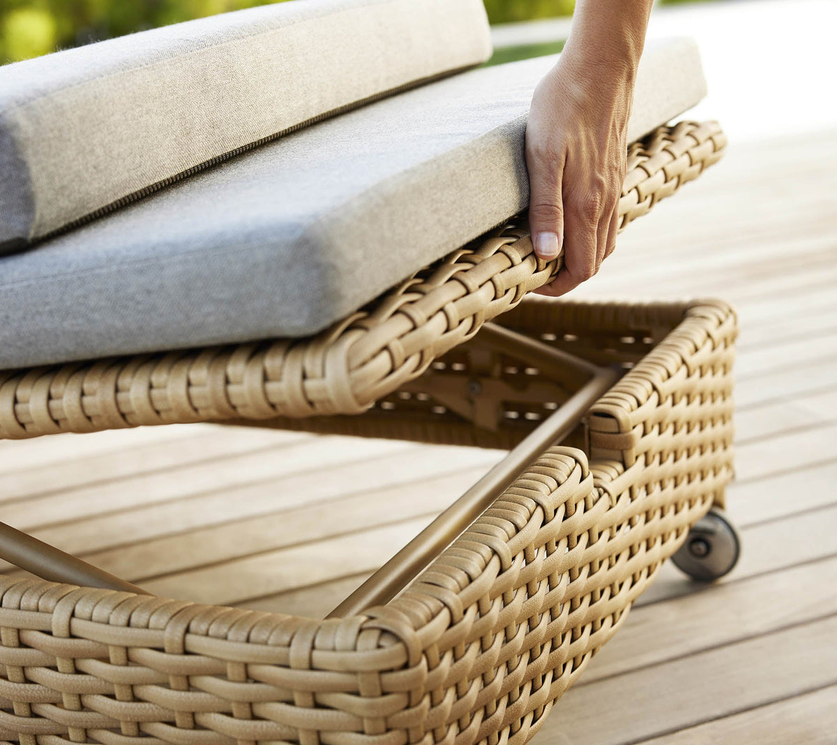 Rest sunbed double outdoor daybed by Cane-line, designed by Cane-line Design