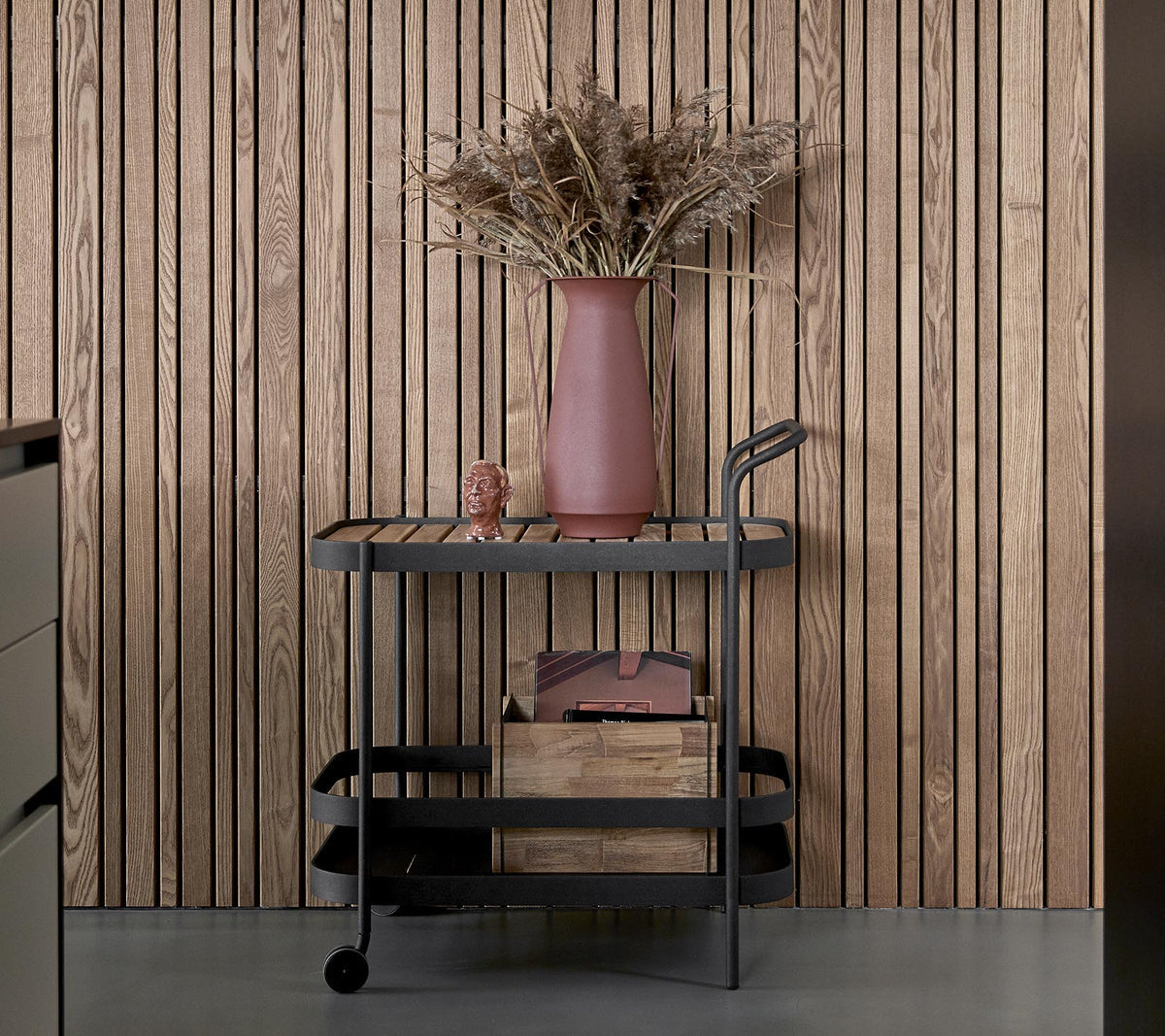Roll bar trolley by Cane-line, designed by Welling/Ludvik