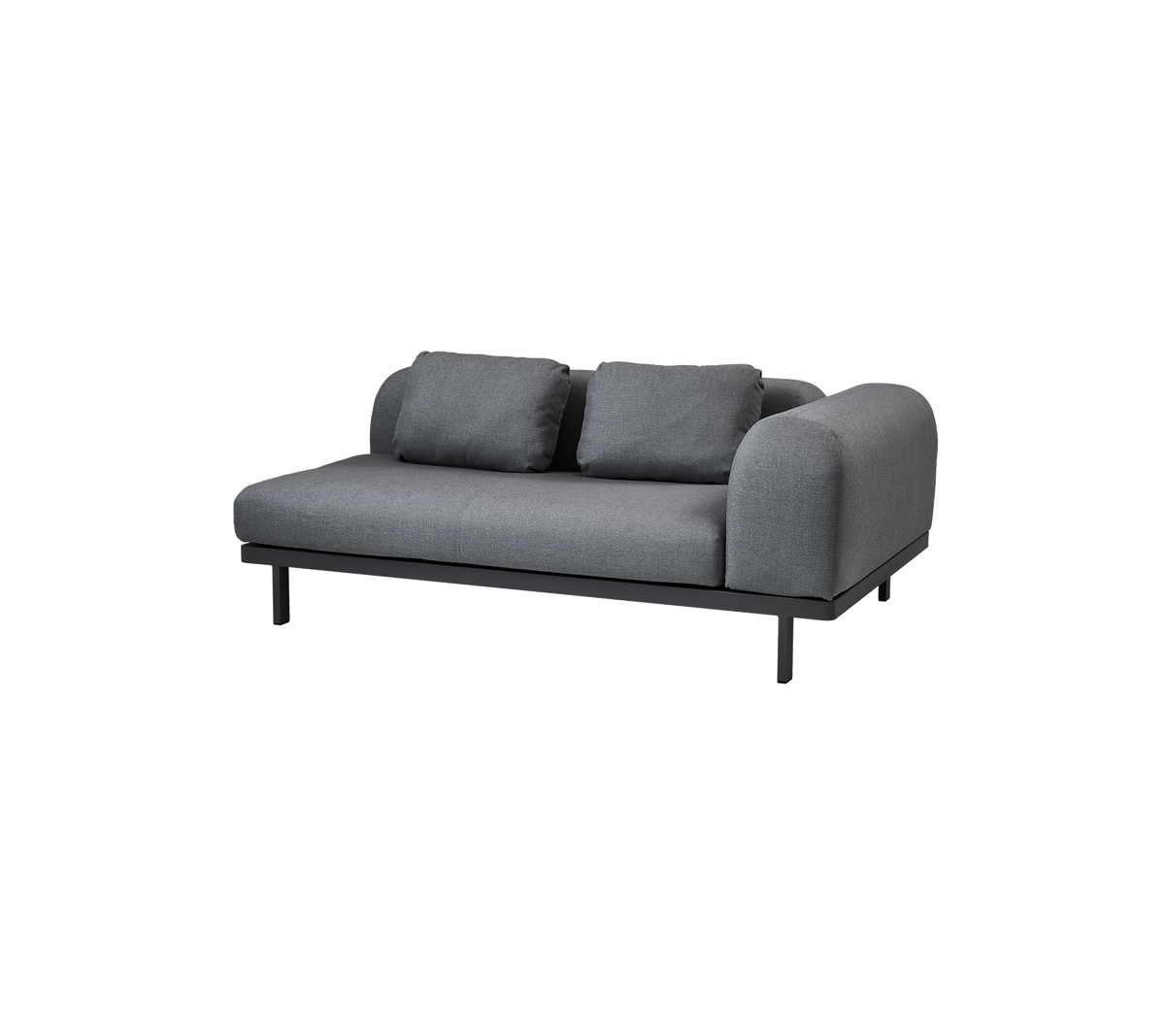 Space 2-seater module sofa outdoor sectional sofa by Cane-line, designed by Foersom & Hiort-Lorenzen MDD