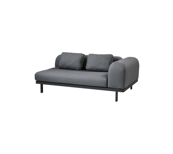 Space 2-seater module sofa outdoor sectional sofa by Cane-line, designed by Foersom & Hiort-Lorenzen MDD