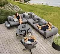 Space 2-seater module sofa outdoor sectional sofa by Cane-line, designed by Foersom & Hiort-Lorenzen MDD