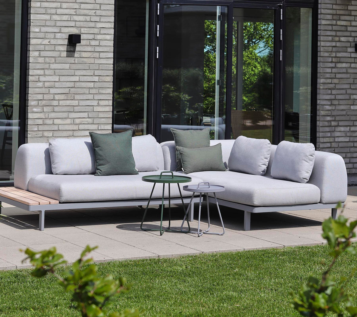 Space 2-seater module sofa outdoor sectional sofa by Cane-line, designed by Foersom & Hiort-Lorenzen MDD