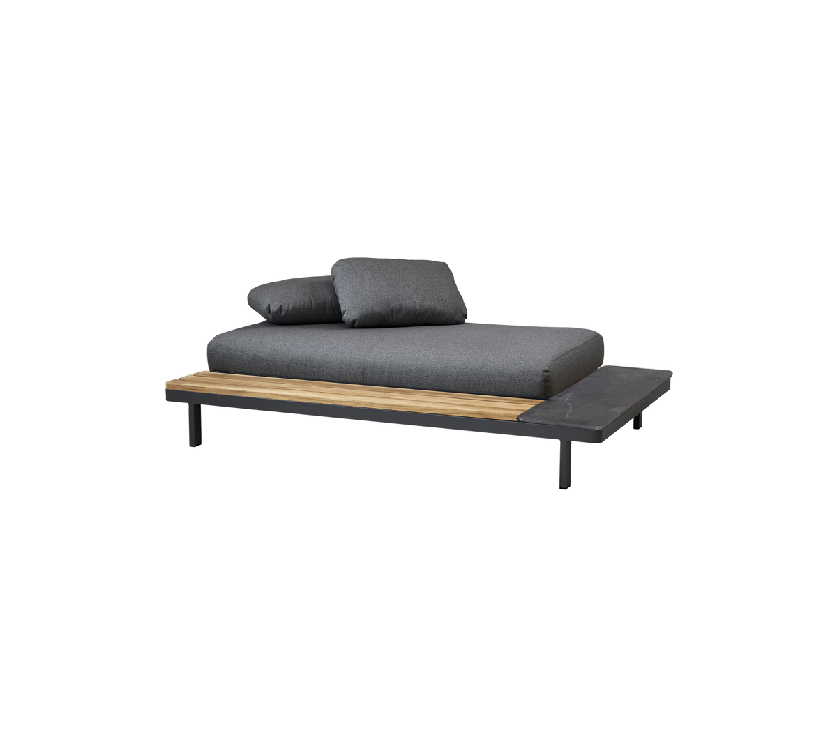 Space 2-seater module sofa outdoor sectional sofa by Cane-line, designed by Foersom & Hiort-Lorenzen MDD