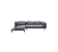 Space modular sofa with chaise longue and side table outdoor sectional sofa by Cane-line, designed by Foersom & Hiort-Lorenzen MDD