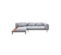 Space modular sofa with chaise longue and side table outdoor sectional sofa by Cane-line, designed by Foersom & Hiort-Lorenzen MDD