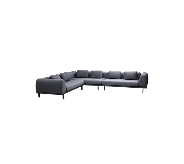 Space modular corner sofa outdoor sectional sofa by Cane-line, designed by Foersom & Hiort-Lorenzen MDD