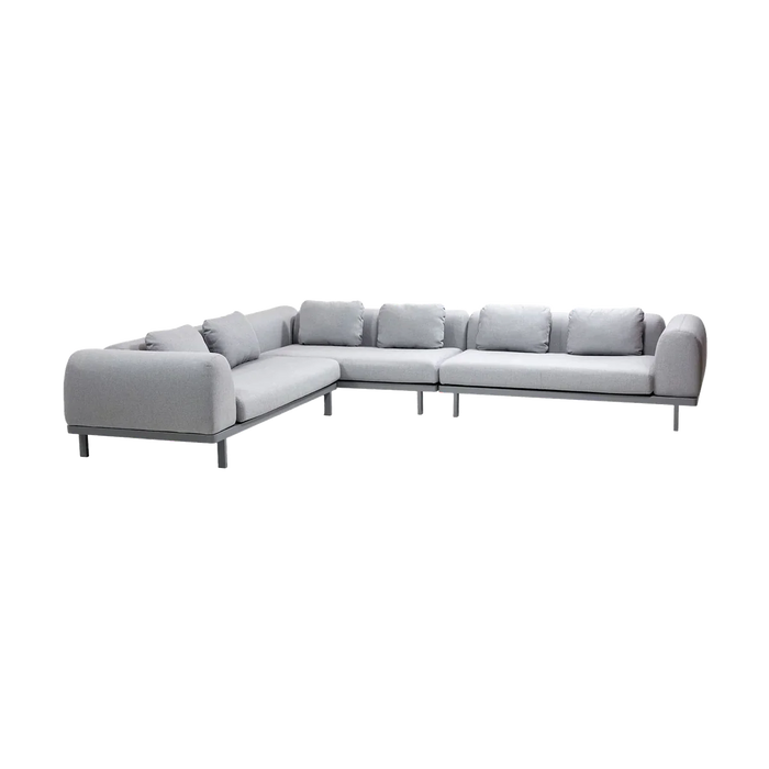 Space modular corner sofa outdoor sectional sofa by Cane-line, designed by Foersom & Hiort-Lorenzen MDD