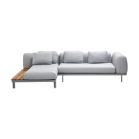 Space modular sofa with chaise longue and side table outdoor sectional sofa by Cane-line, designed by Foersom & Hiort-Lorenzen MDD