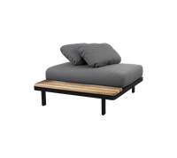 Space single module outdoor sectional sofa by Cane-line, designed by Foersom & Hiort-Lorenzen MDD