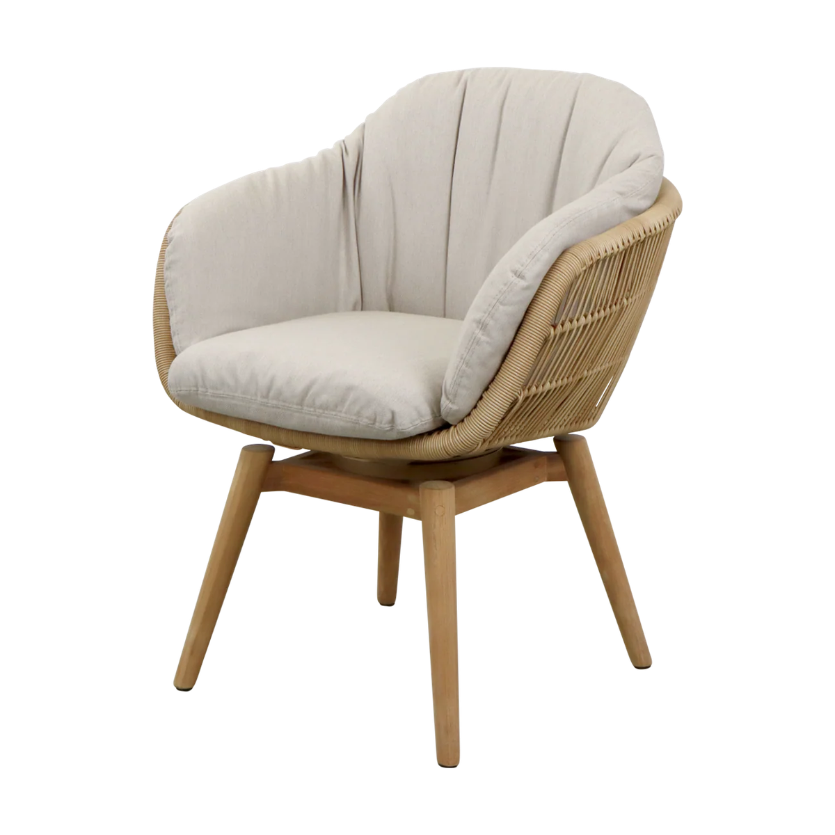 Stay chair w/teak swivel outdoor dining chair by Cane-line, designed by Cane-line Design