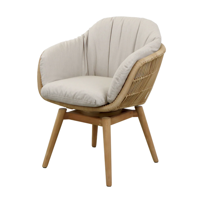 Stay chair w/teak swivel outdoor dining chair by Cane-line, designed by Cane-line Design