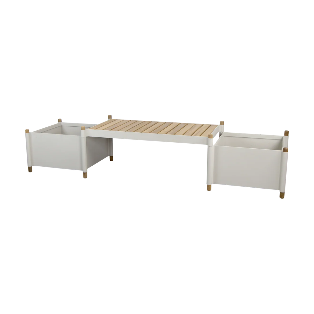 Sticks bench including two planters by Cane-line
