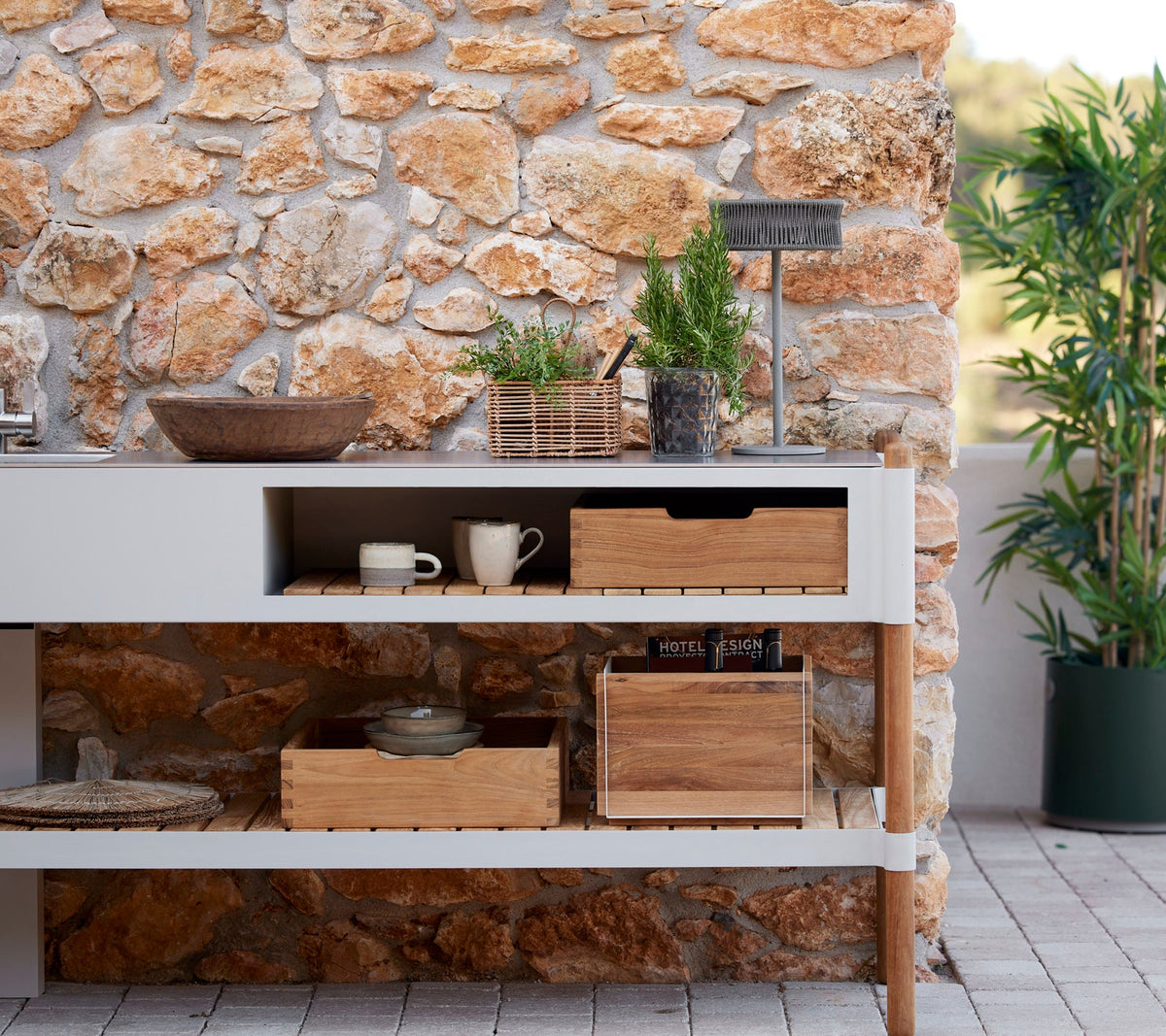 Sticks kitchen lifestyle image with Illusion lamp by Cane-line