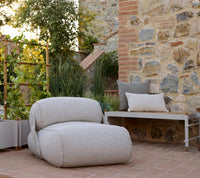 Sticks planter bench in an outdoor lounge setting