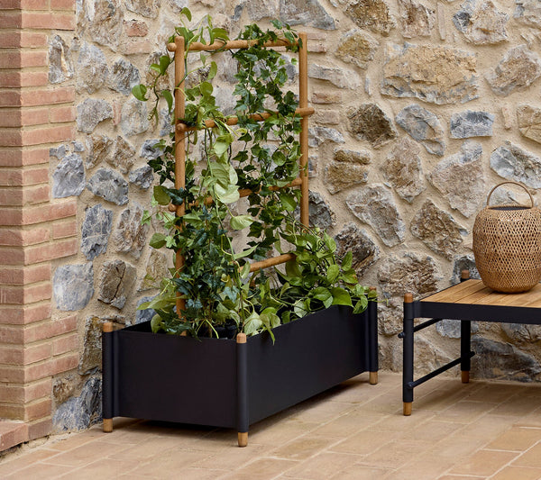 Sticks planter with teak rack outdoor lifestyle by Cane-line
