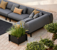 Sticks planter system with lava grey aluminium legs by Cane-line