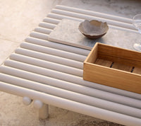 Sticks platform coffee table aluminium lifestyle image by Cane-line