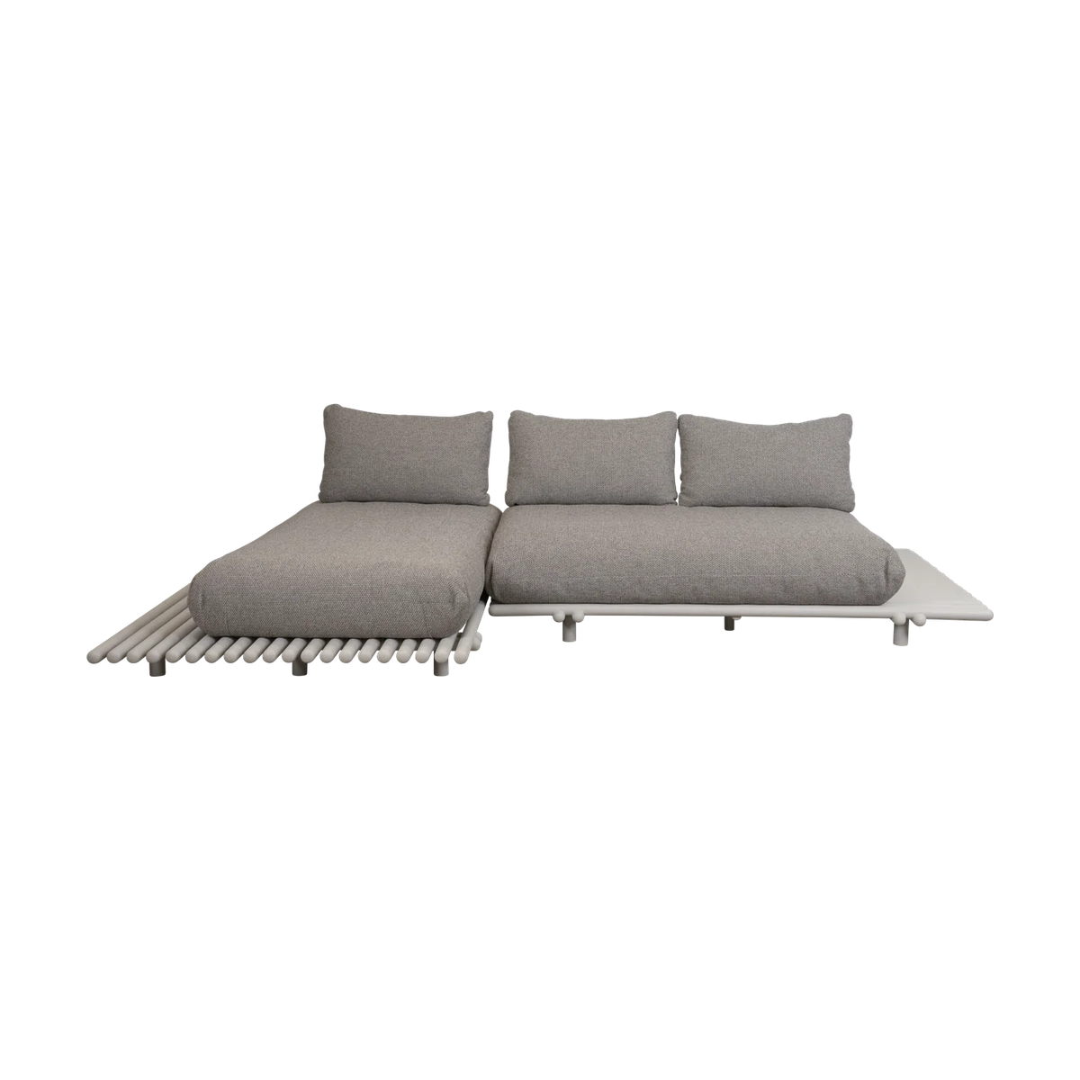 Sticks platform sofa with chaise lounge outdoor sectional sofa by Cane-line, designed by Cane-line Design