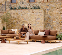 Sticks platform teak lifestyle image with Glaze by Cane-line