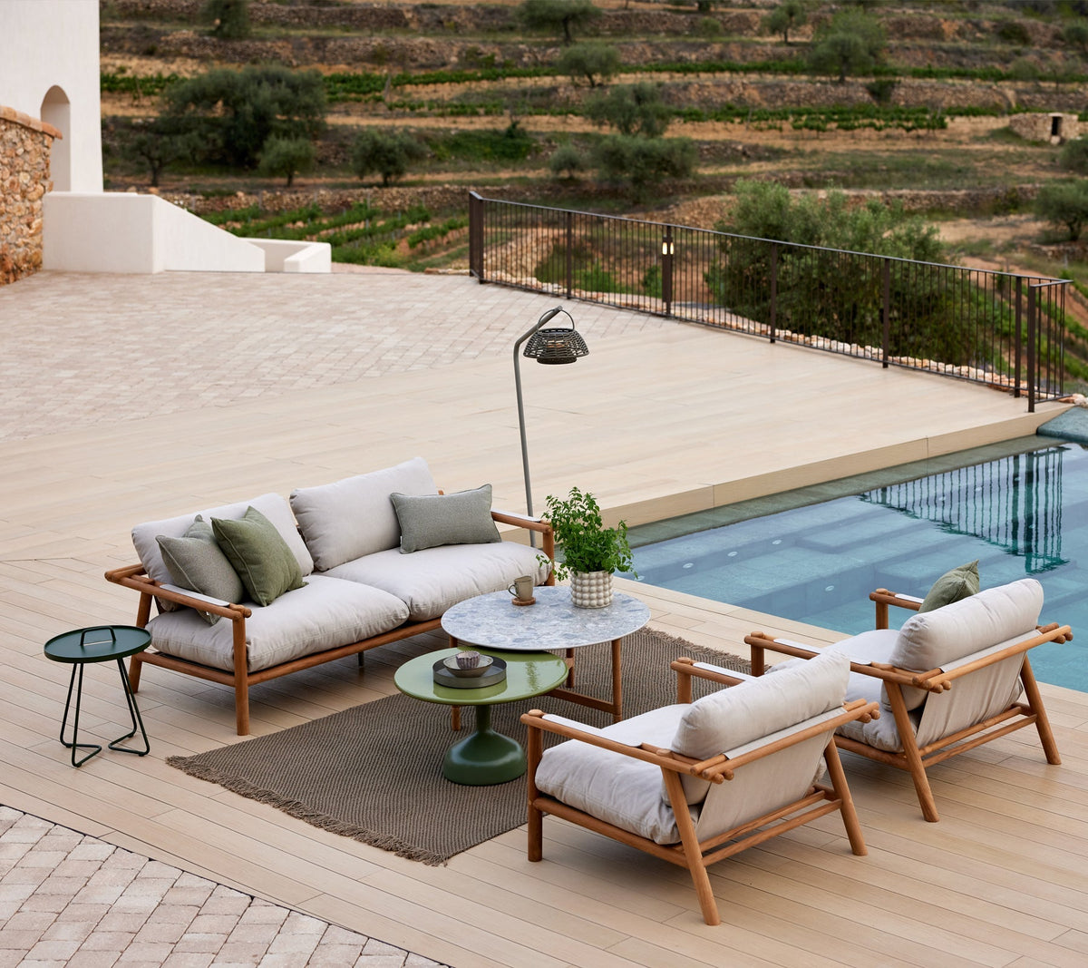 Sticks sofa and lounge seating in teak