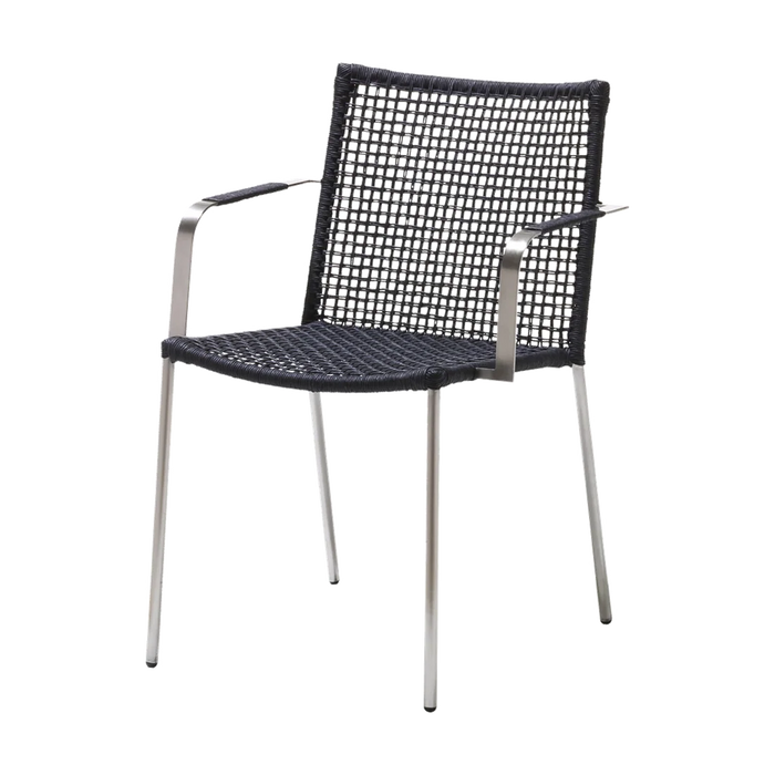 Straw armchair dining chair by Cane-line, designed by Foersom & Hiort-Lorenzen MDD