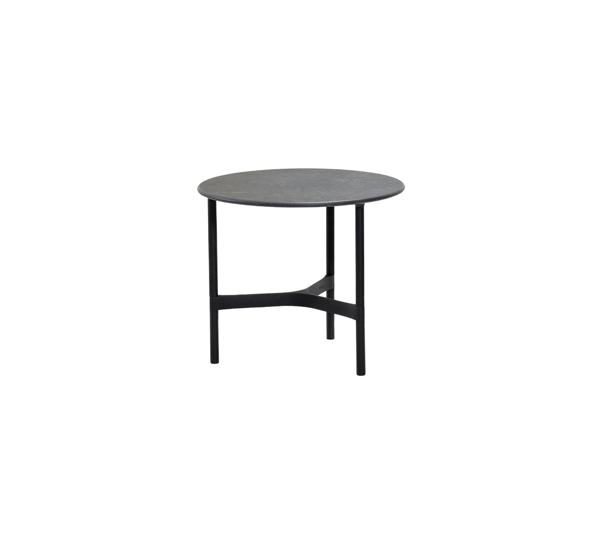 Twist Coffee Table Small in lava grey aluminum with fossil black ceramic top