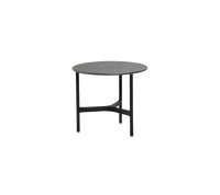 Twist Coffee Table Small in lava grey aluminum with fossil black ceramic top