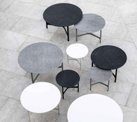 Cane-line Twist coffee tables in multiple sizes and finishes