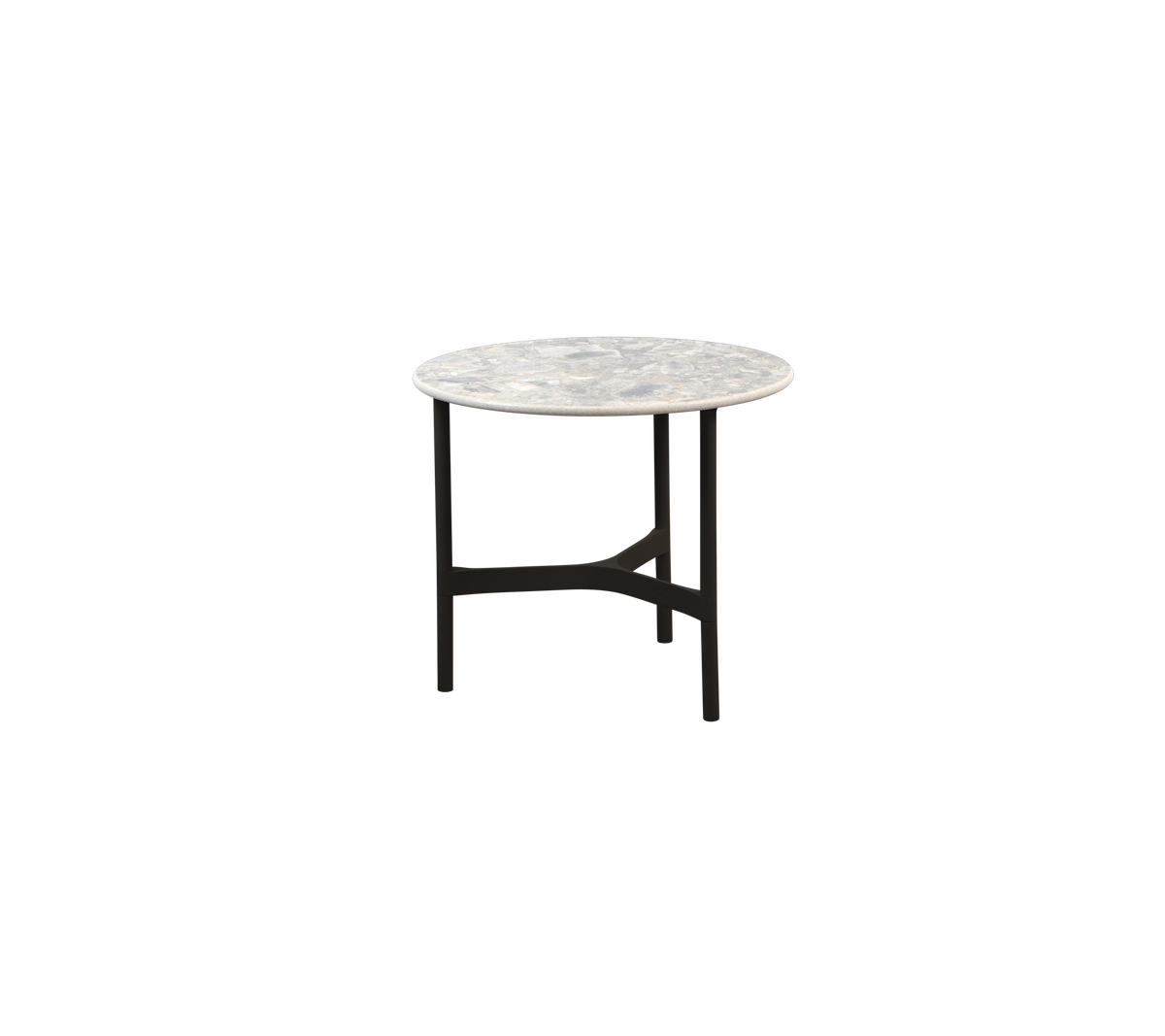 Twist Coffee Table Small with lava grey aluminum base and multi colour ceramic top