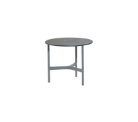 Twist Coffee Table Small with light grey aluminum base and fossil black ceramic top