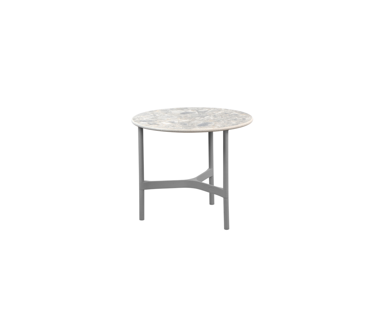Twist Coffee Table Small with light grey aluminum base and multi colour ceramic top