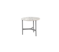 Twist Coffee Table Small with light grey aluminum base and multi colour ceramic top