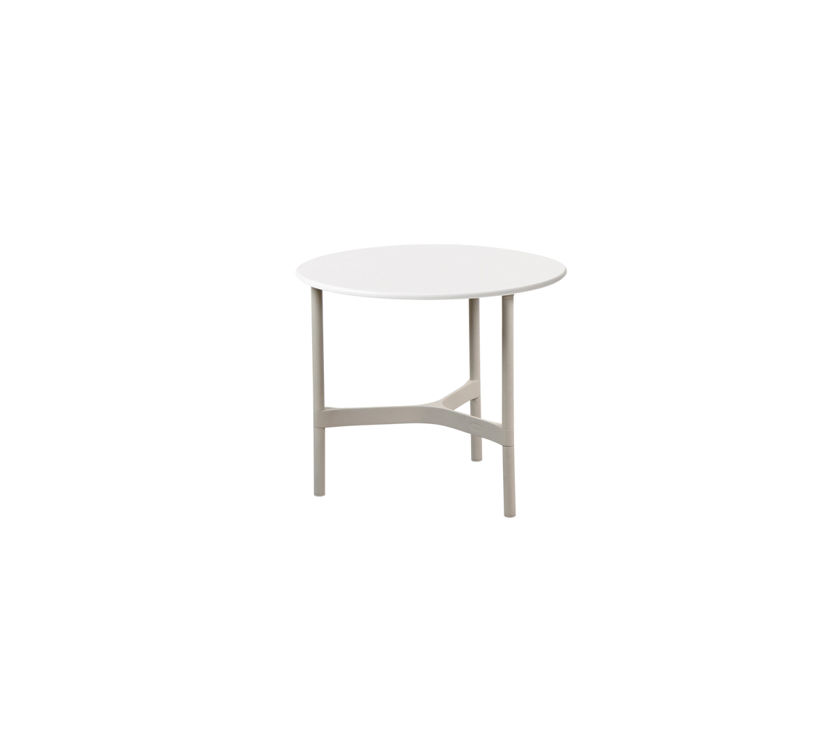 Twist Coffee Table Small with sand aluminum base and fossil black ceramic top