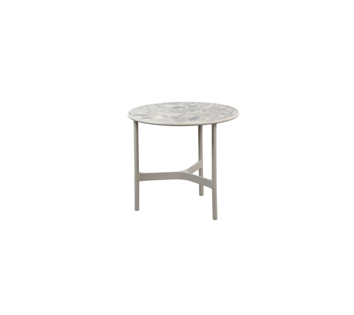 Twist Coffee Table Small with sand aluminum base and multi colour ceramic top