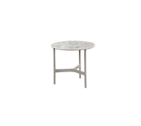 Twist Coffee Table Small with sand aluminum base and multi colour ceramic top