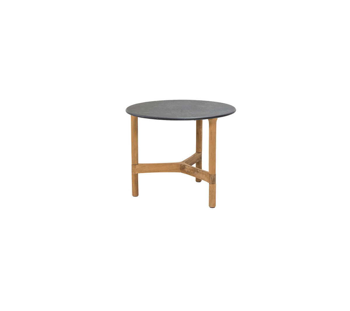 Twist Coffee Table Small with teak base and fossil black ceramic top
