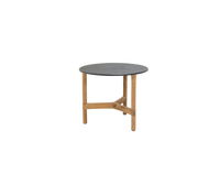Twist Coffee Table Small with teak base and fossil black ceramic top